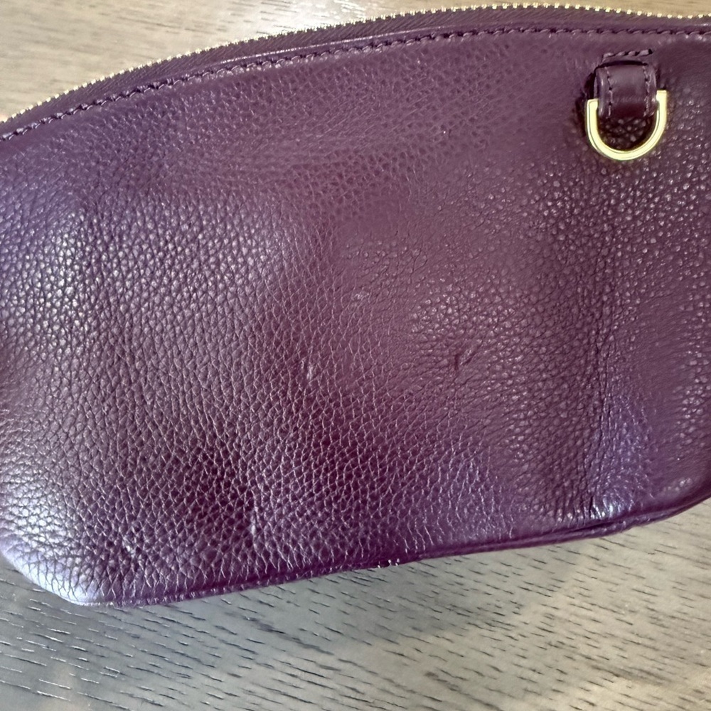 Dagne dover Elegant Burgundy Leather Clutch - Picture 3 of 11